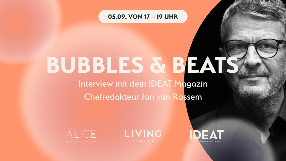 BUBBLES & BEATS Special - Interview with IDEAT Magazine Editor-in-Chief Jan van Rossem on September 5