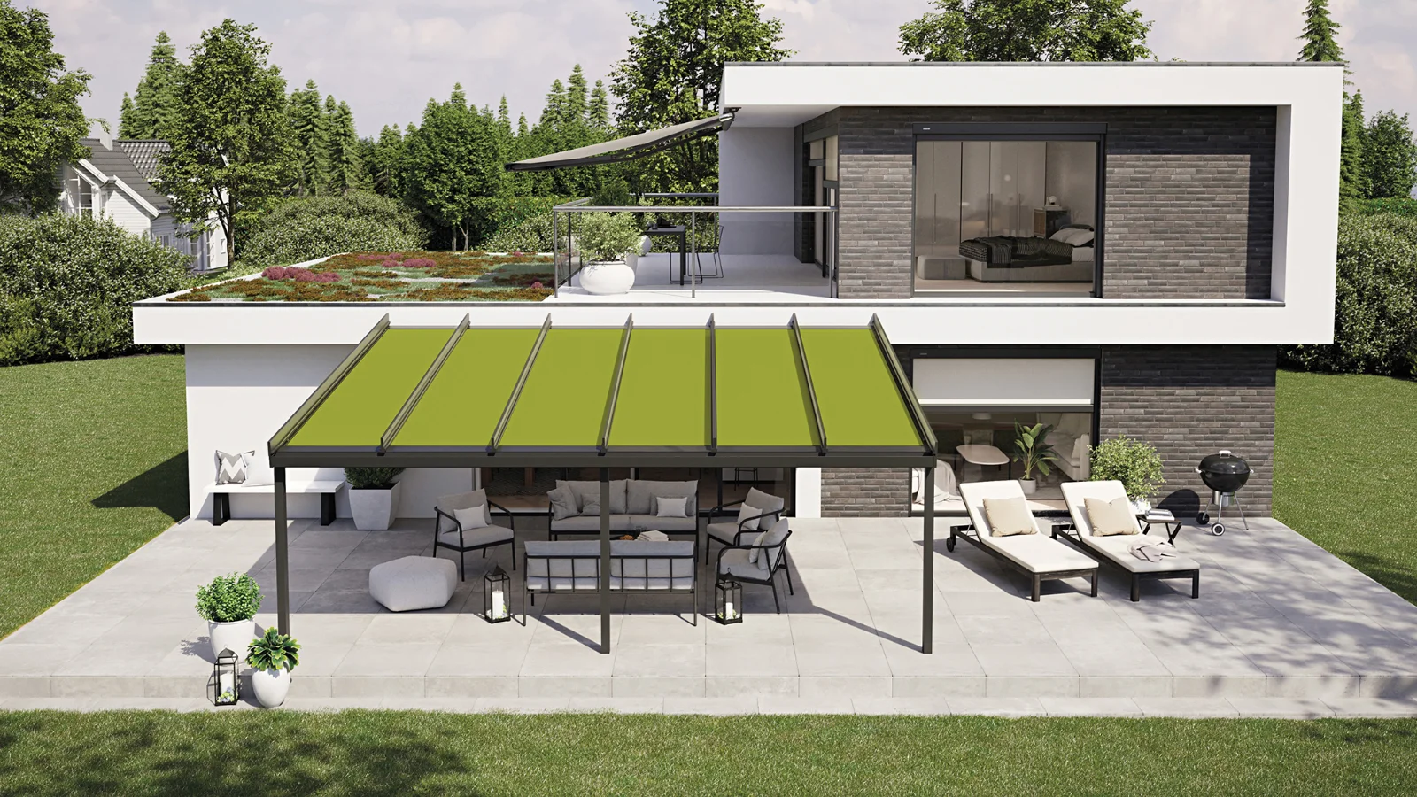 Conservatory awning 779 776 whitecubeclinker Image frontal Cloth green 201910.jpg master
